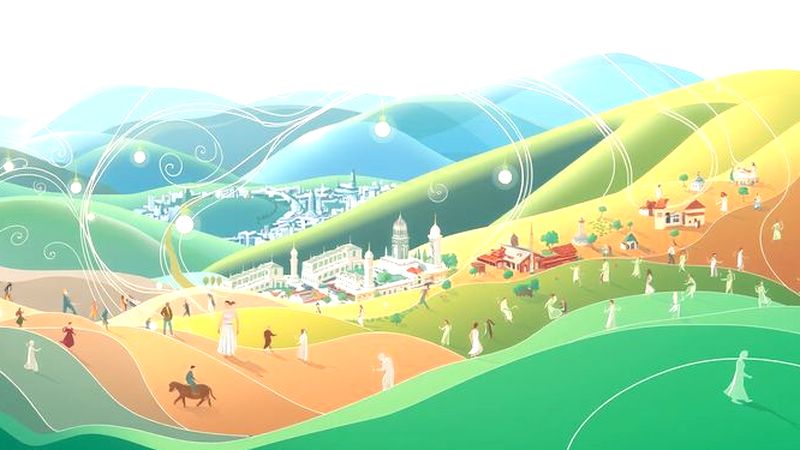 Una ilustración vibrante fusiona ciudad y naturaleza