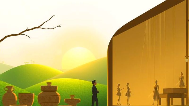 Miniaturas danzantes en un ambiente sereno
