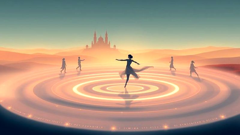 Una figura baila en luz etérea
