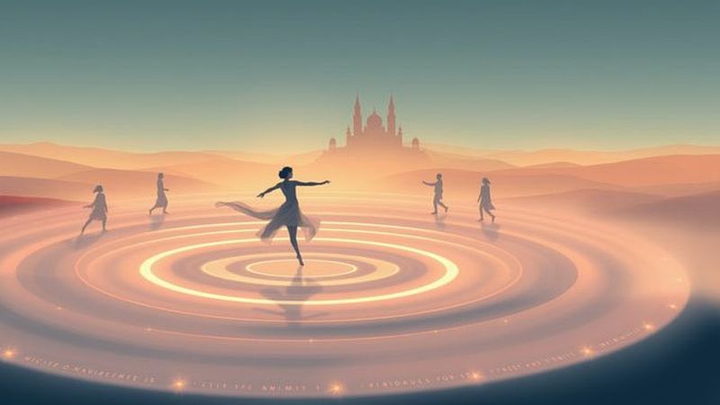 Una figura baila en luz etérea
