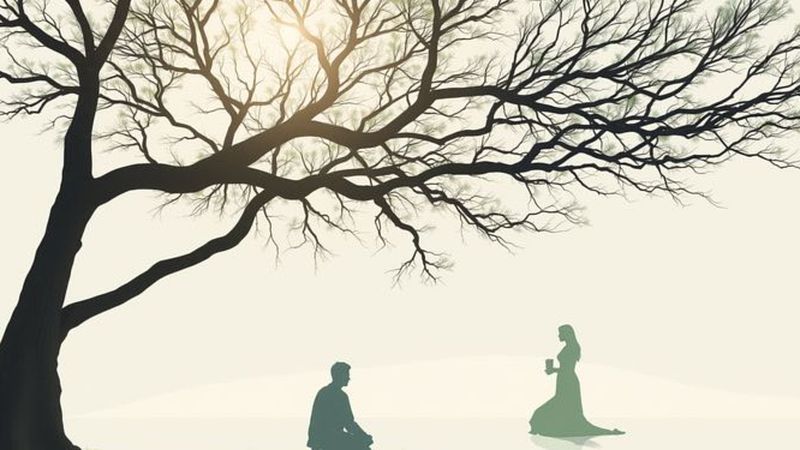Un ser solitario observa la quietud paciente
