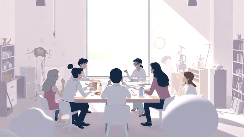 Artistas colaboran en un estudio inspirador