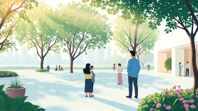 Un espacio comunitario tranquilo y armonioso