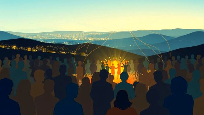 Una celebración pacífica y luminosa se une