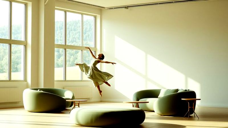 Un bailarín en luz suave se expresa