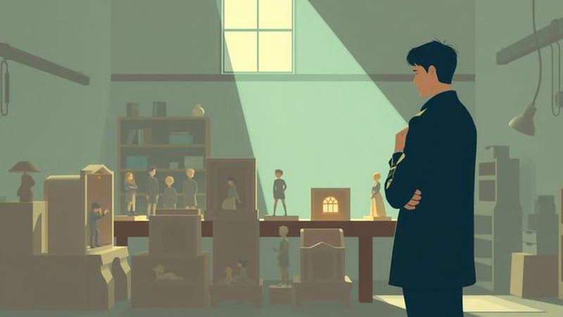 Un artista contempla minuciosas escenas teatrales