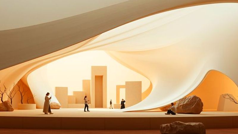 Escenario sereno: colaboración creativa y luz suave