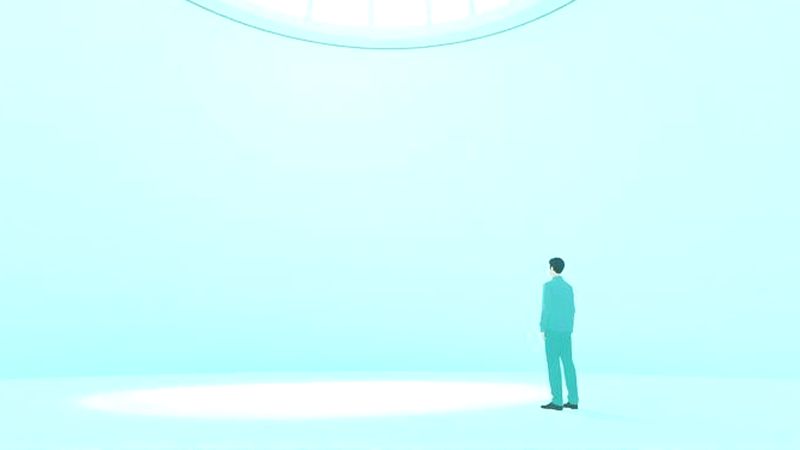 Un ser humano explora quietud serena