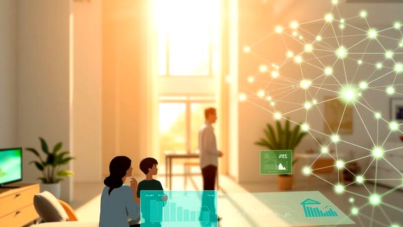 Redes luminosas representan planes colaborativos tranquilos