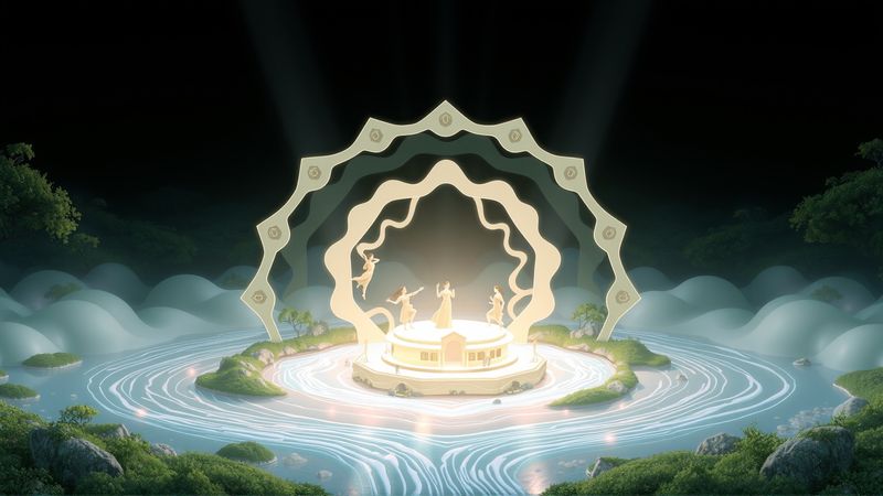 Un círculo luminoso y sereno evoluciona
