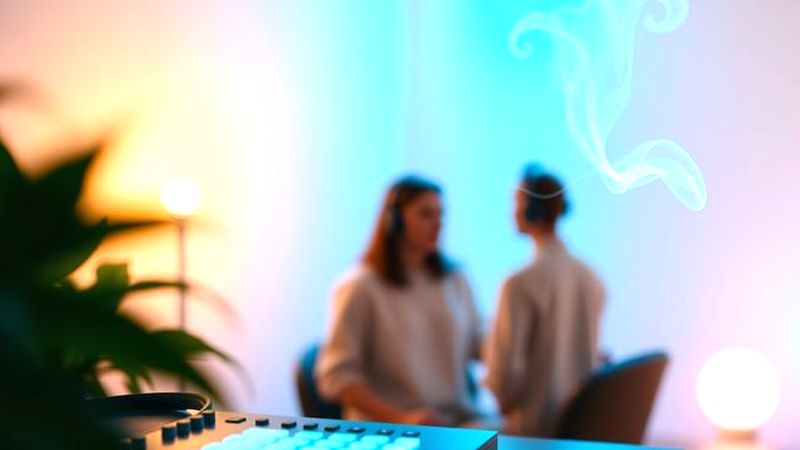 Un estudio minimalista emite sonidos y luz
