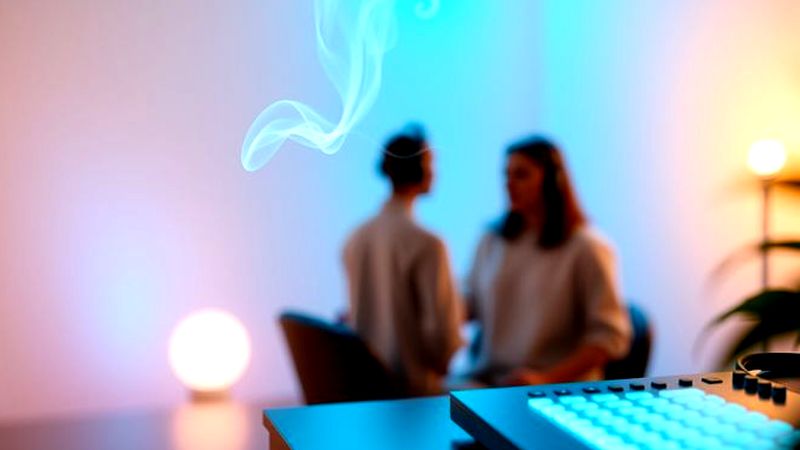 Un estudio minimalista emite sonidos y luz