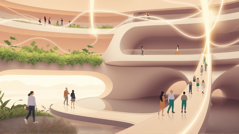 Iluminación y conexiones crean progreso armonioso