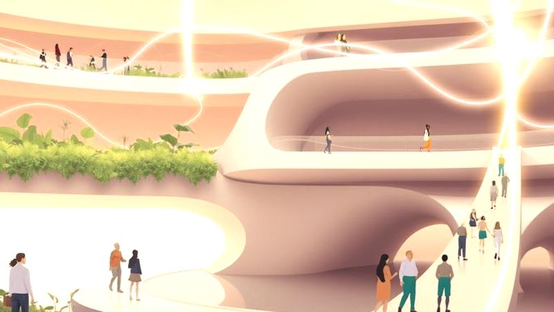 Iluminación y conexiones crean progreso armonioso